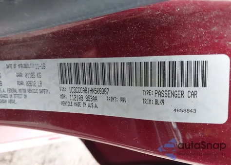 2017 Chrysler 200 Limited Platinum из США, поврежденный, VIN 1C3CCCAB1HN508387